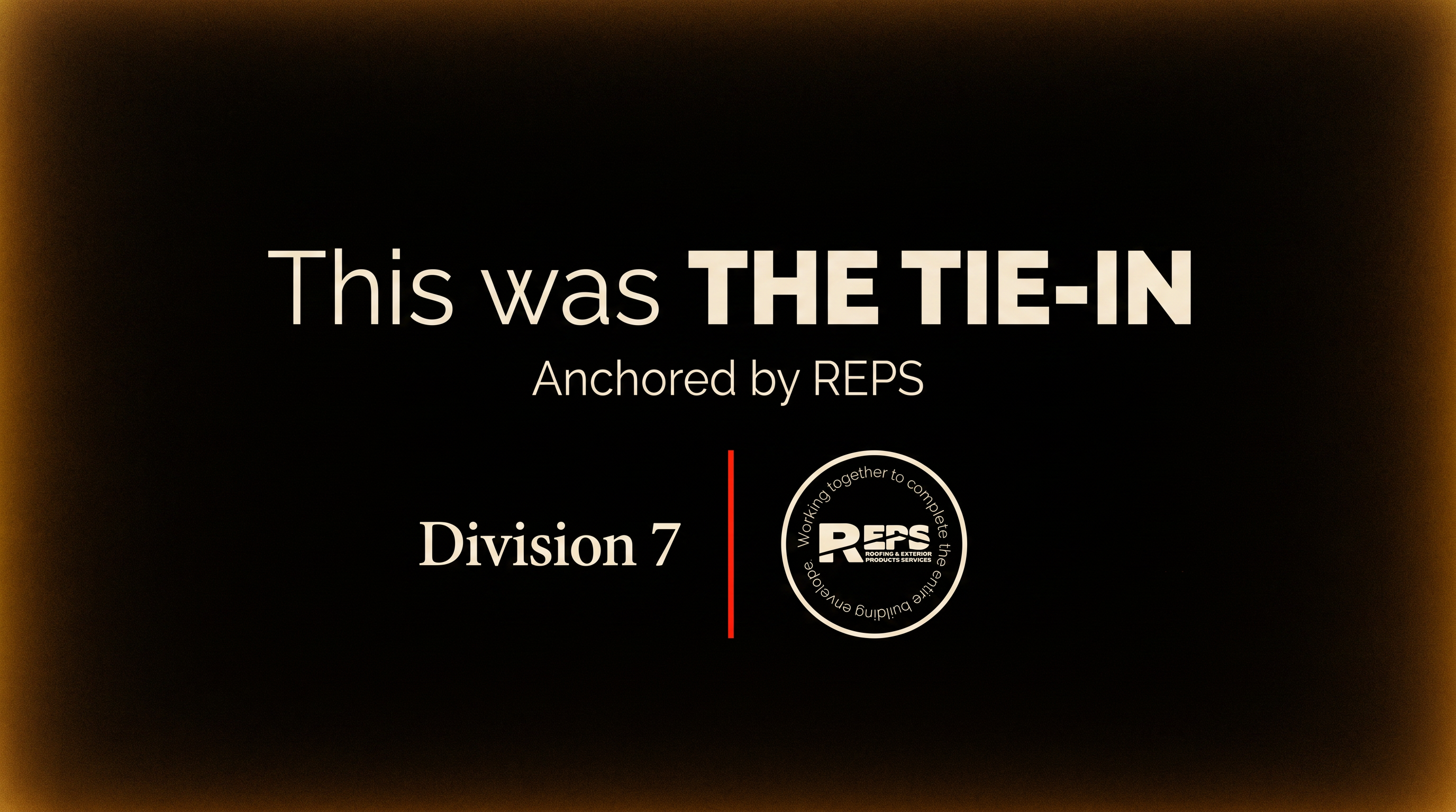 Closing card: This was The Tie-In, anchored by the sponsor